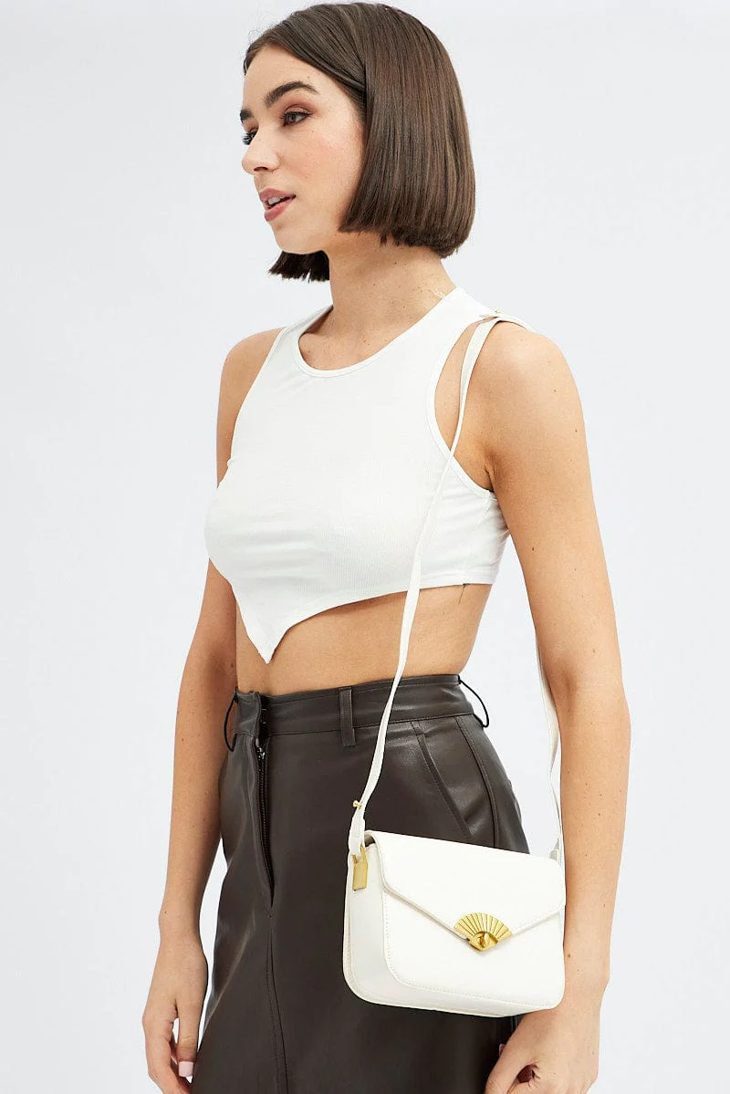 White Flap Shoulder Bag
