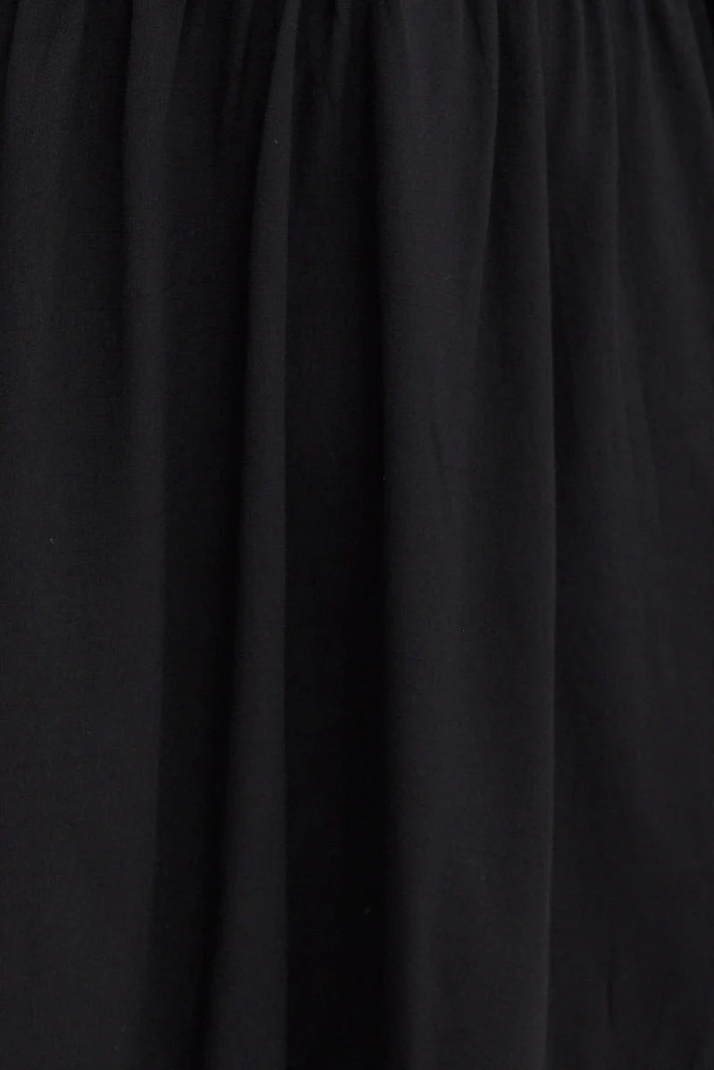 Black Fit and Flare Dress Long Sleeve  Cut Out