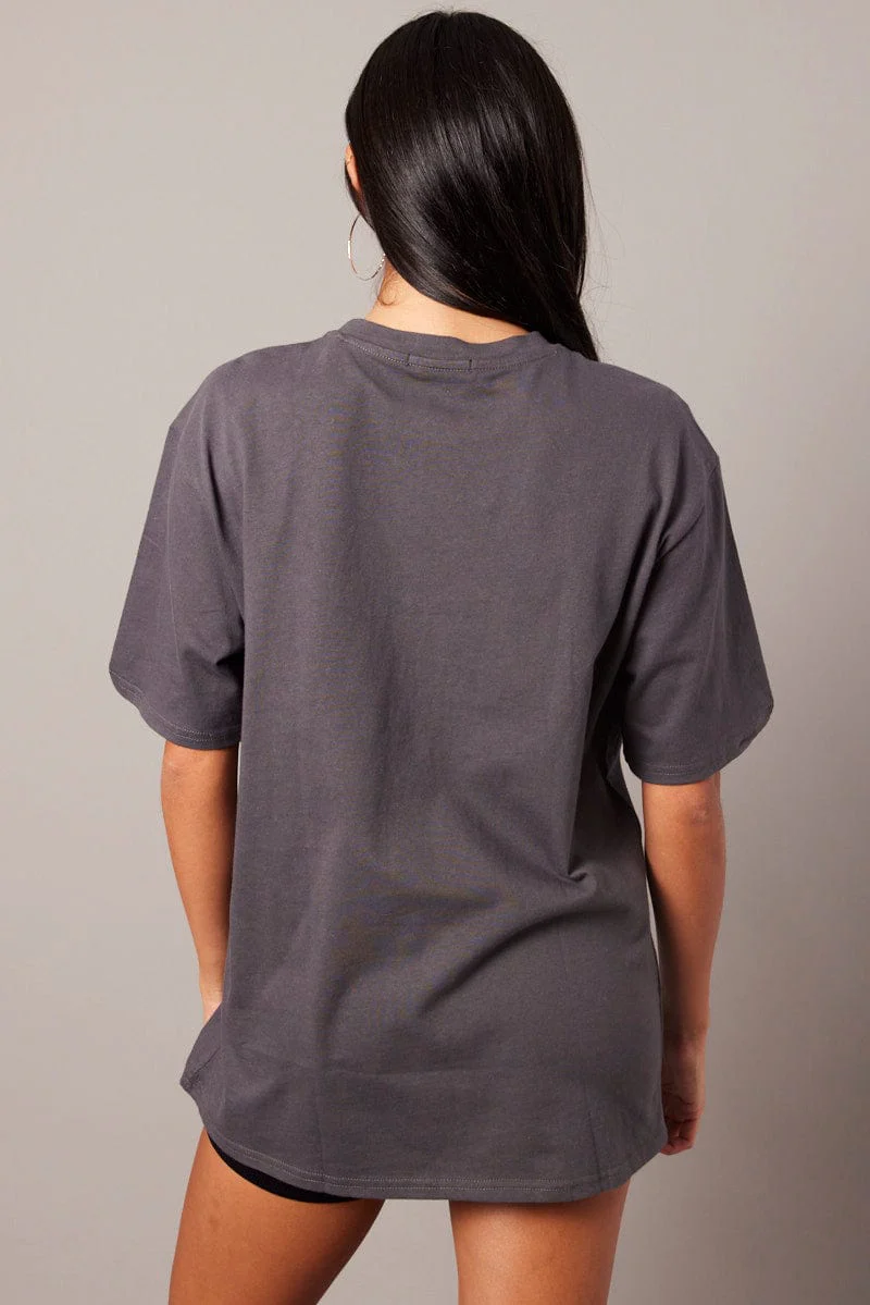 Grey Graphic Tee Short Sleeve