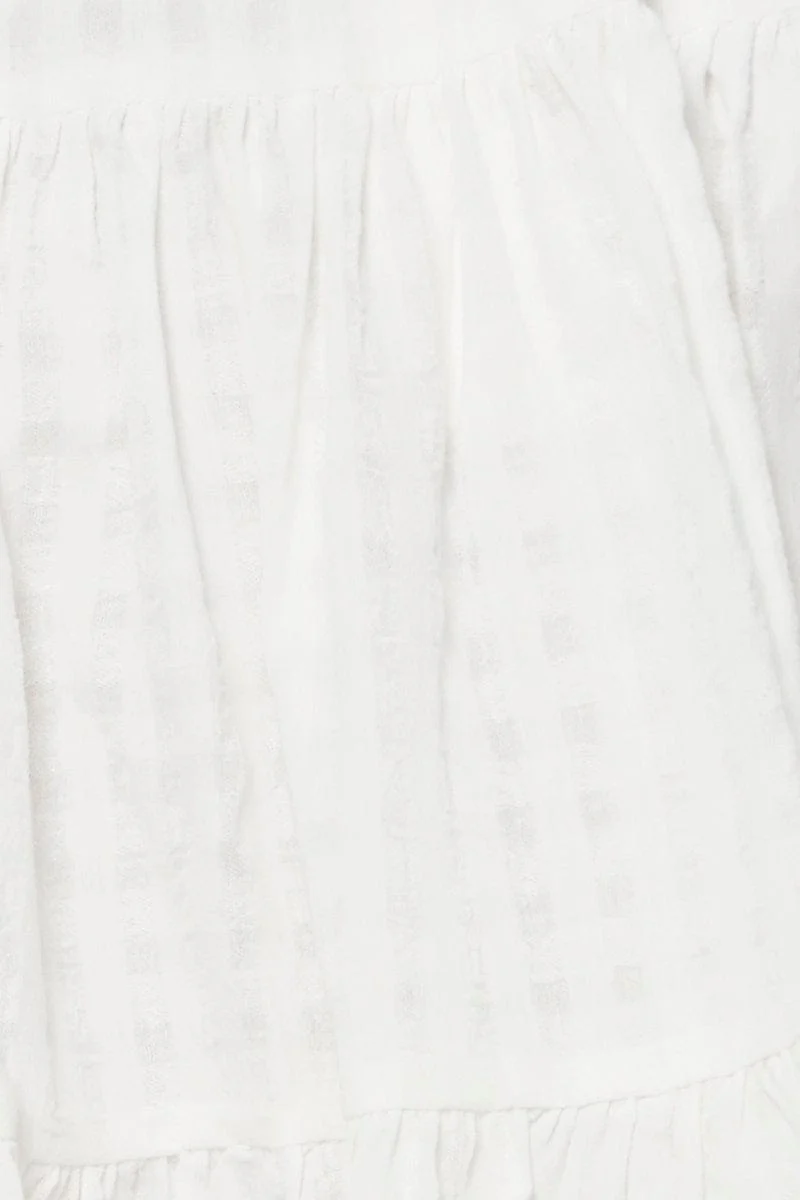 White Flare Skirt Mini High Rise