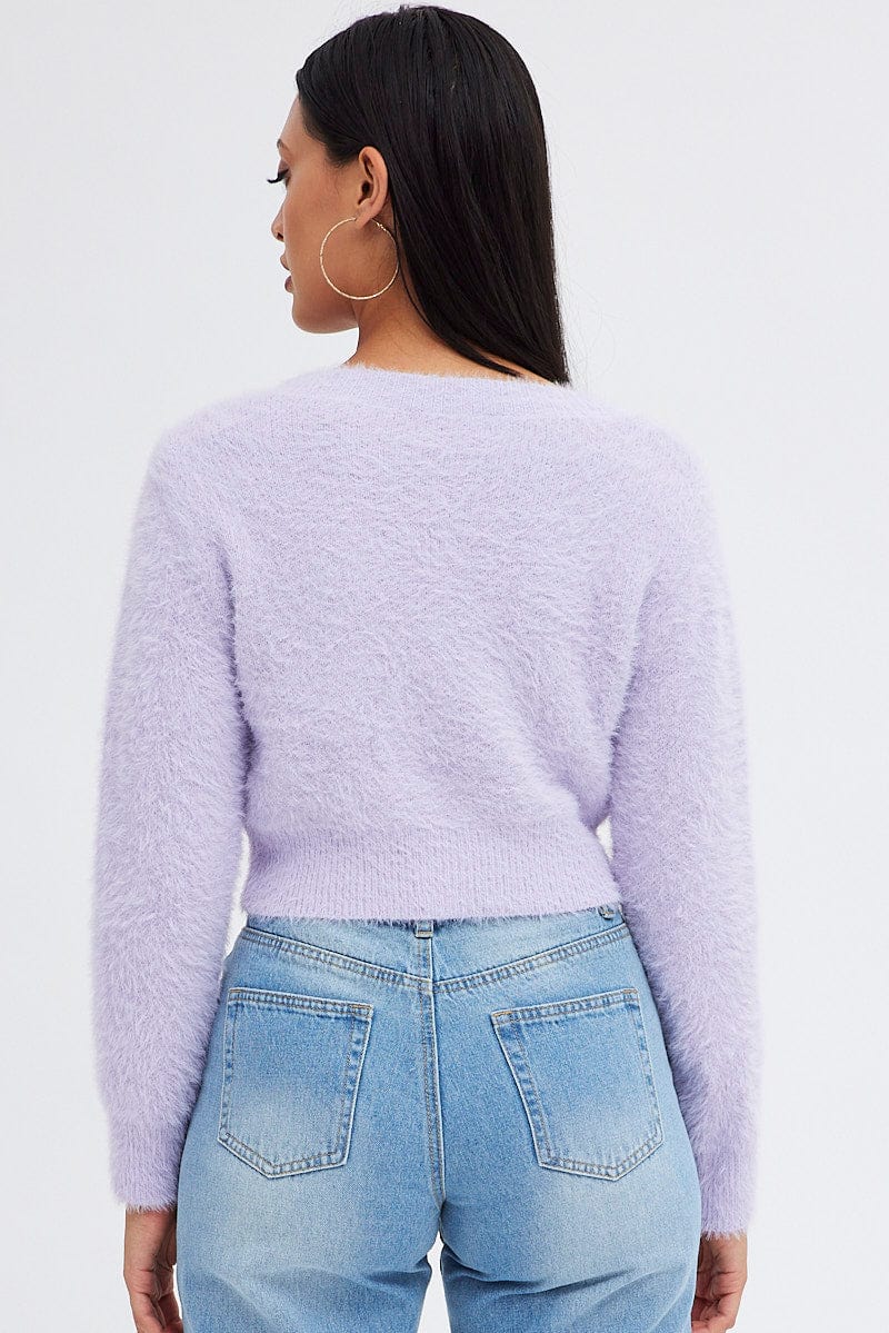 Purple Fluffy Cardigan