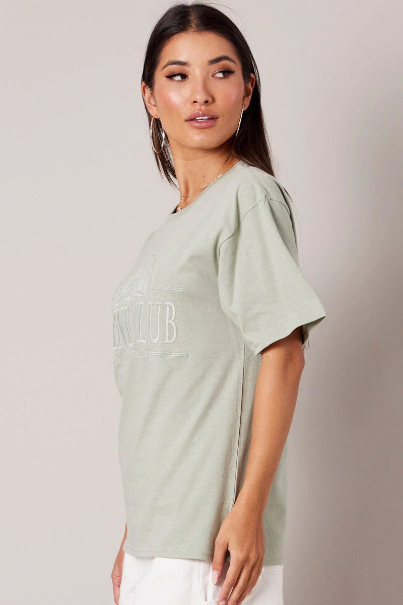Green Graphic Tee Short Sleeve