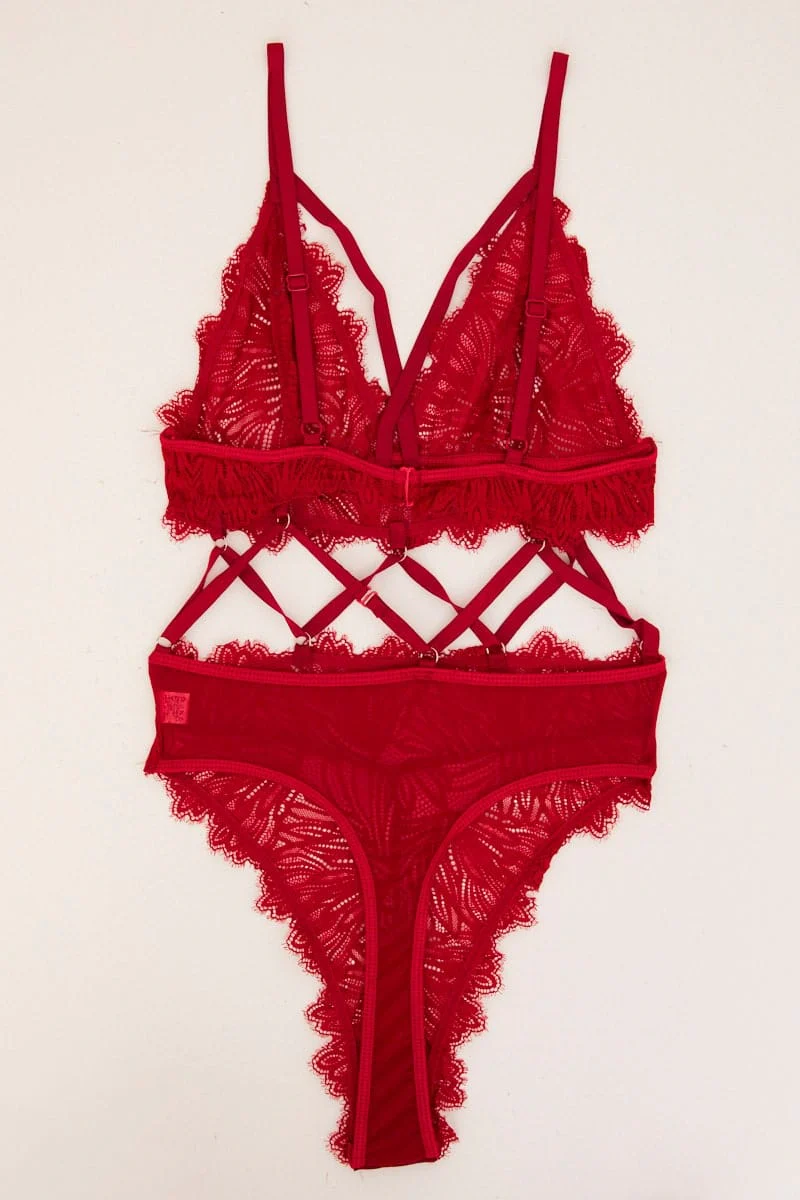 Red Lace Lingerie Set