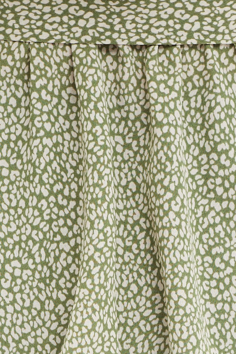 Geo Print Bell Sleeve Top