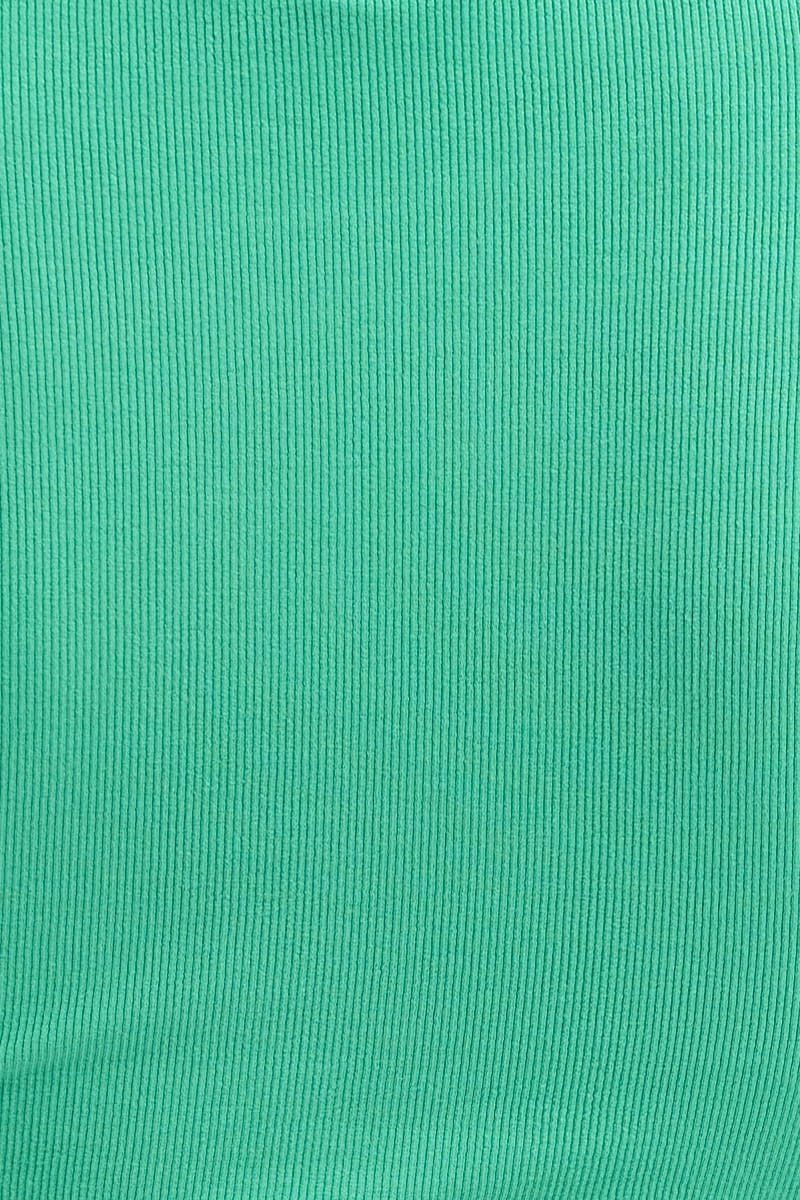 Green Jersey Top Ribbed