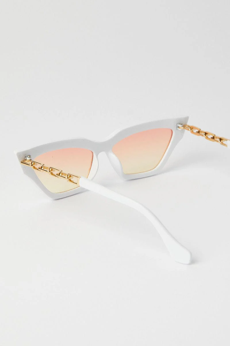 White Cat Eye Fashion Sunglasses