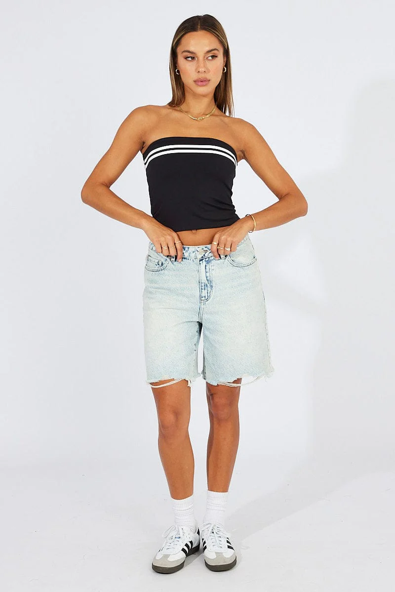 Black Supersoft Bandeau Top