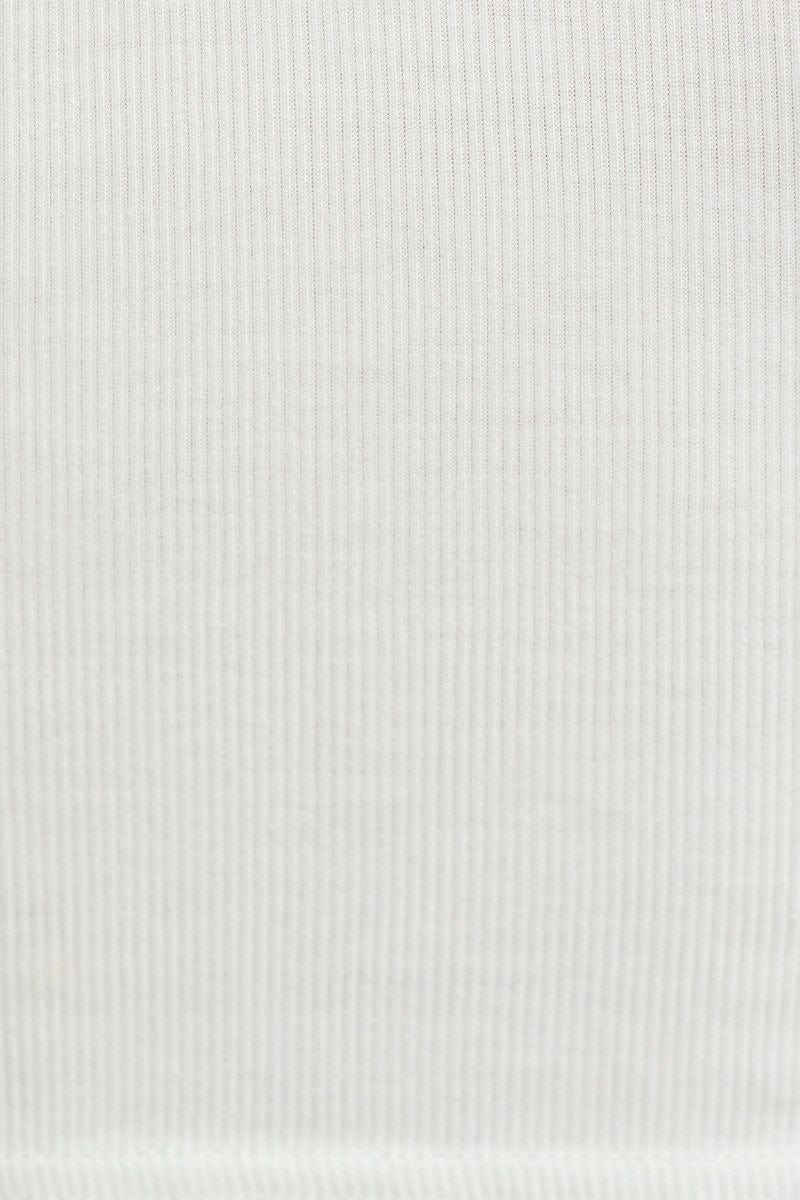 White Rib One Shoulder Top