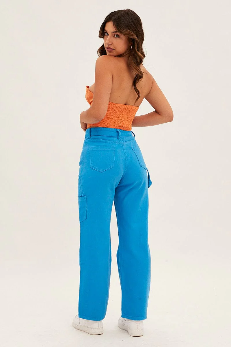 Blue Carpenter Cargo Pocket Jeans