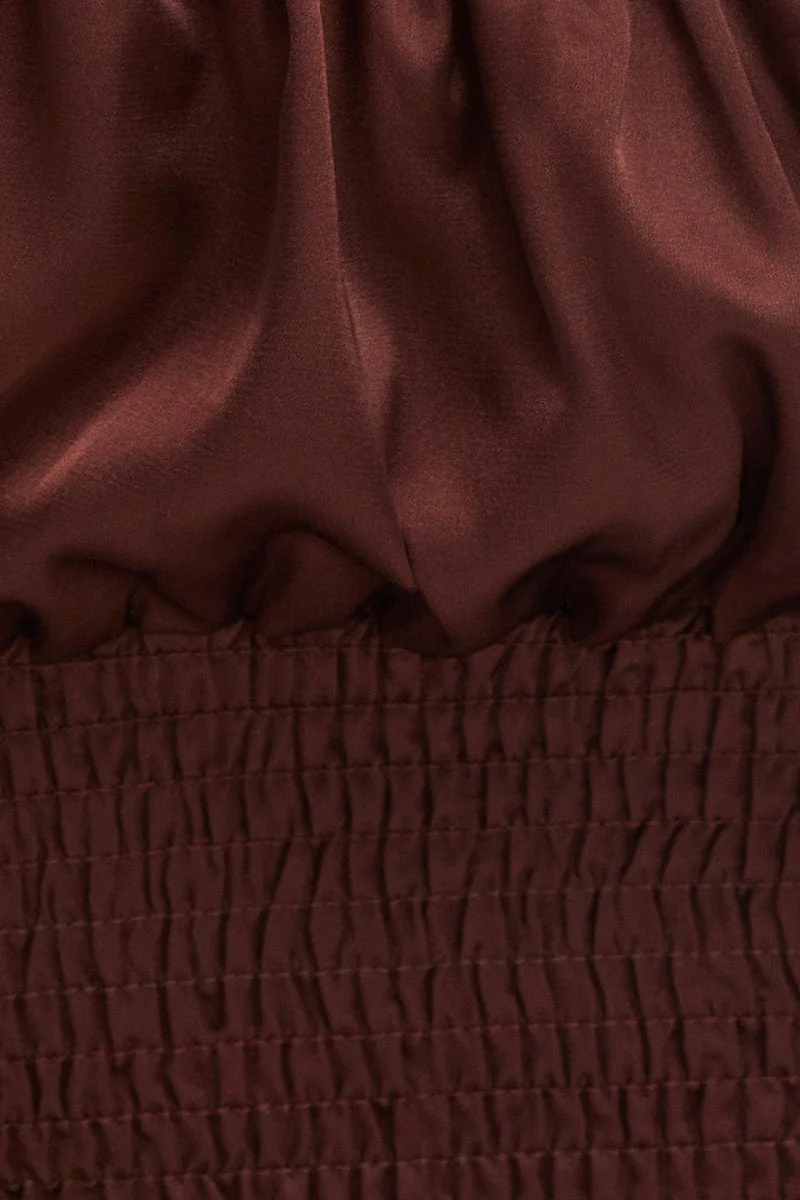 Brown Crop Top Long Sleeve