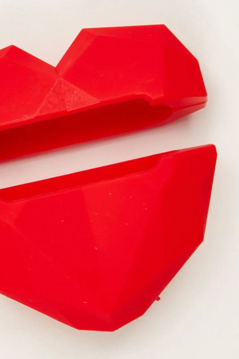 Red Heart Shape Air Pod Case