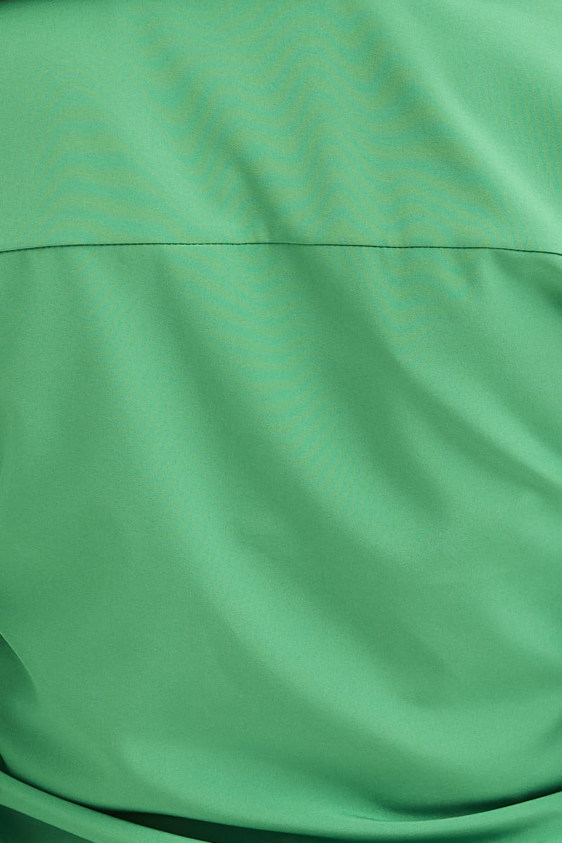 Green Tie Up Top Long Sleeve