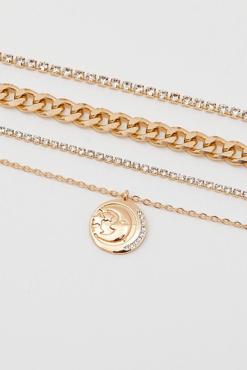 Gold Charm Layered Necklace