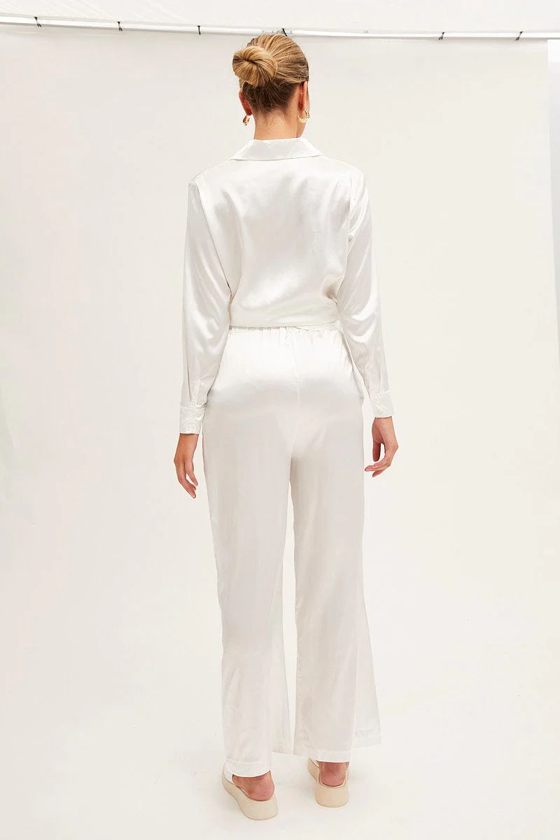 White Wide Leg Pants