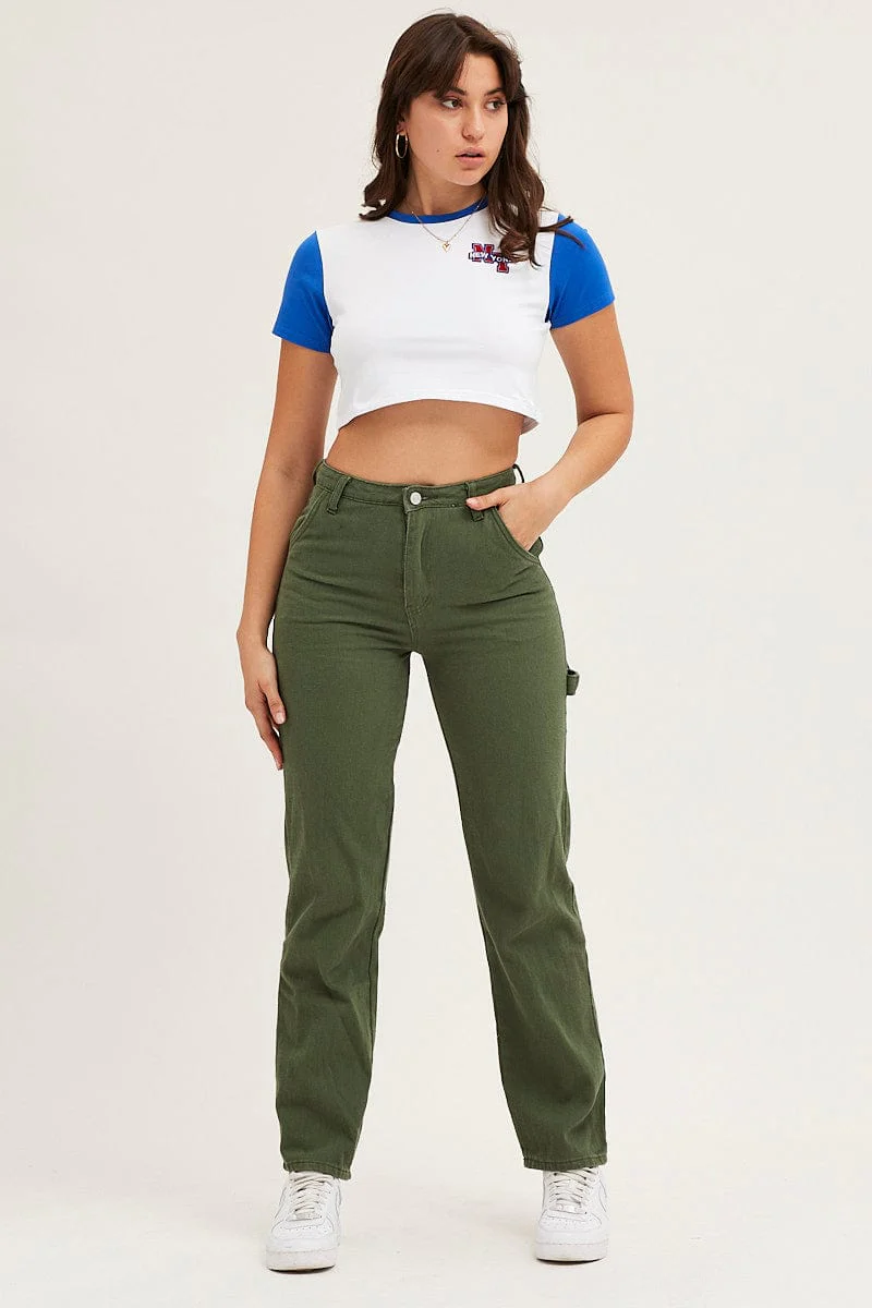 Blue Varsity Baby Tee