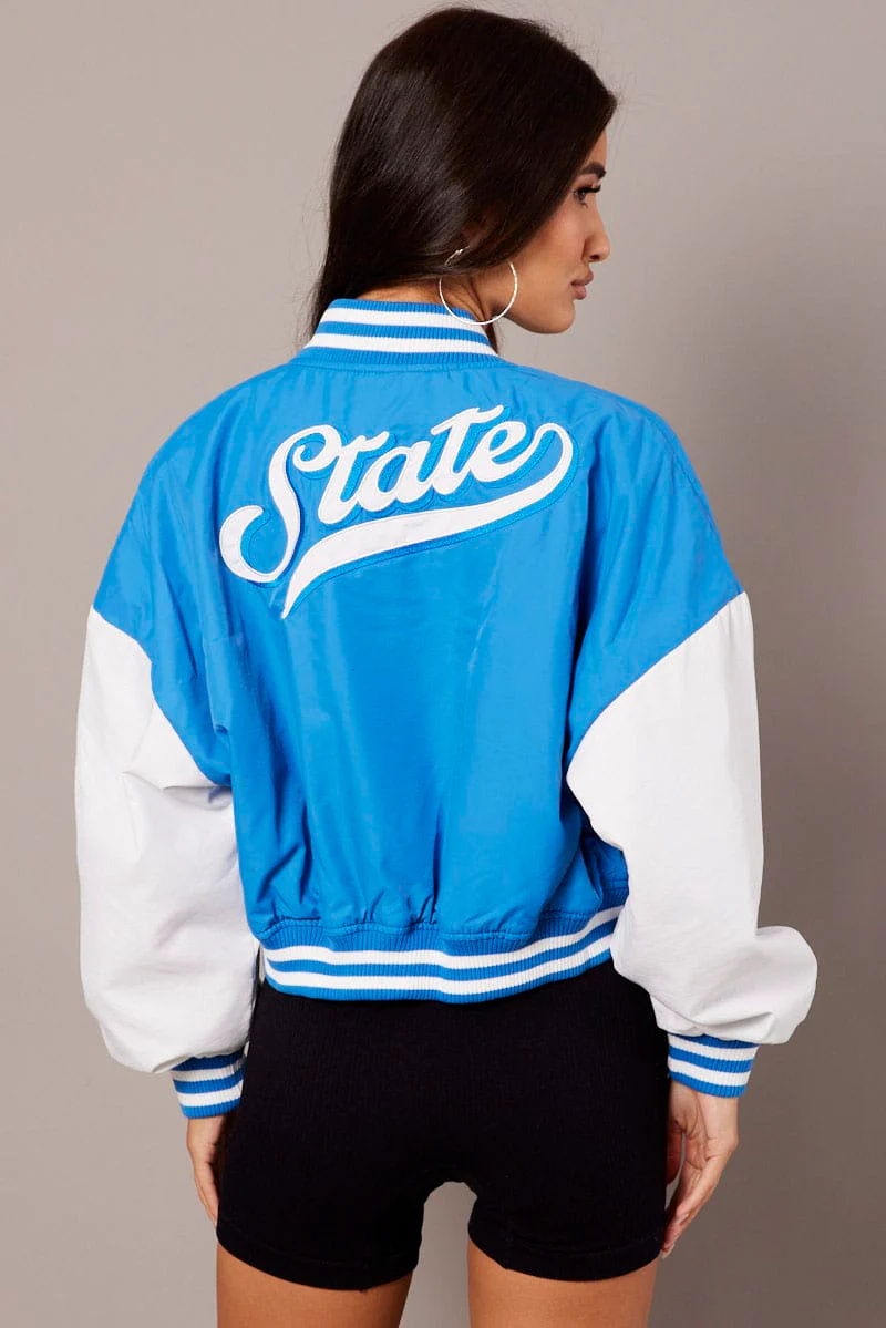 Blue NYC Varsity Bomber Jacket