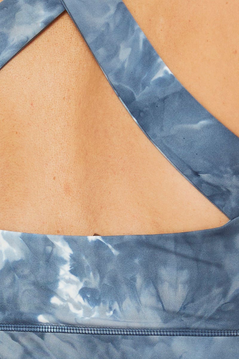 Multi Tie Dye Cross Back Sports Bra