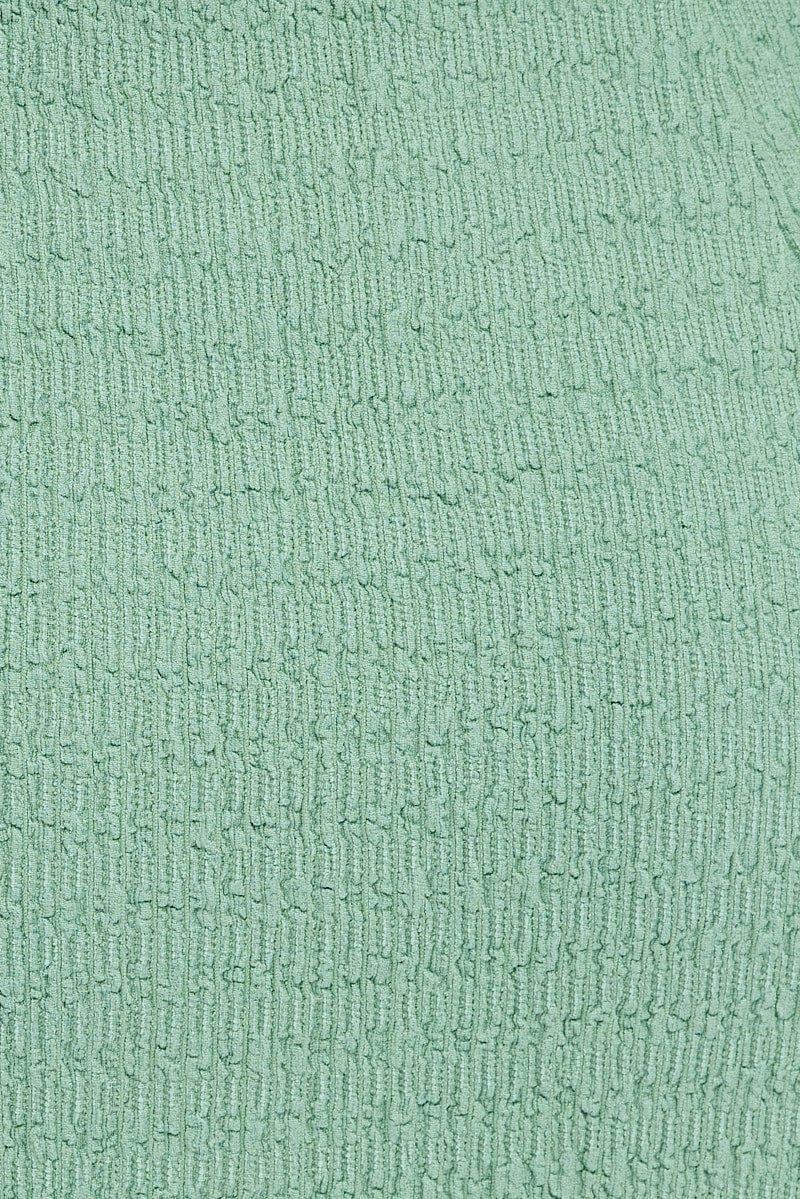 Green Midi Dress Cut Out Textured Fabric