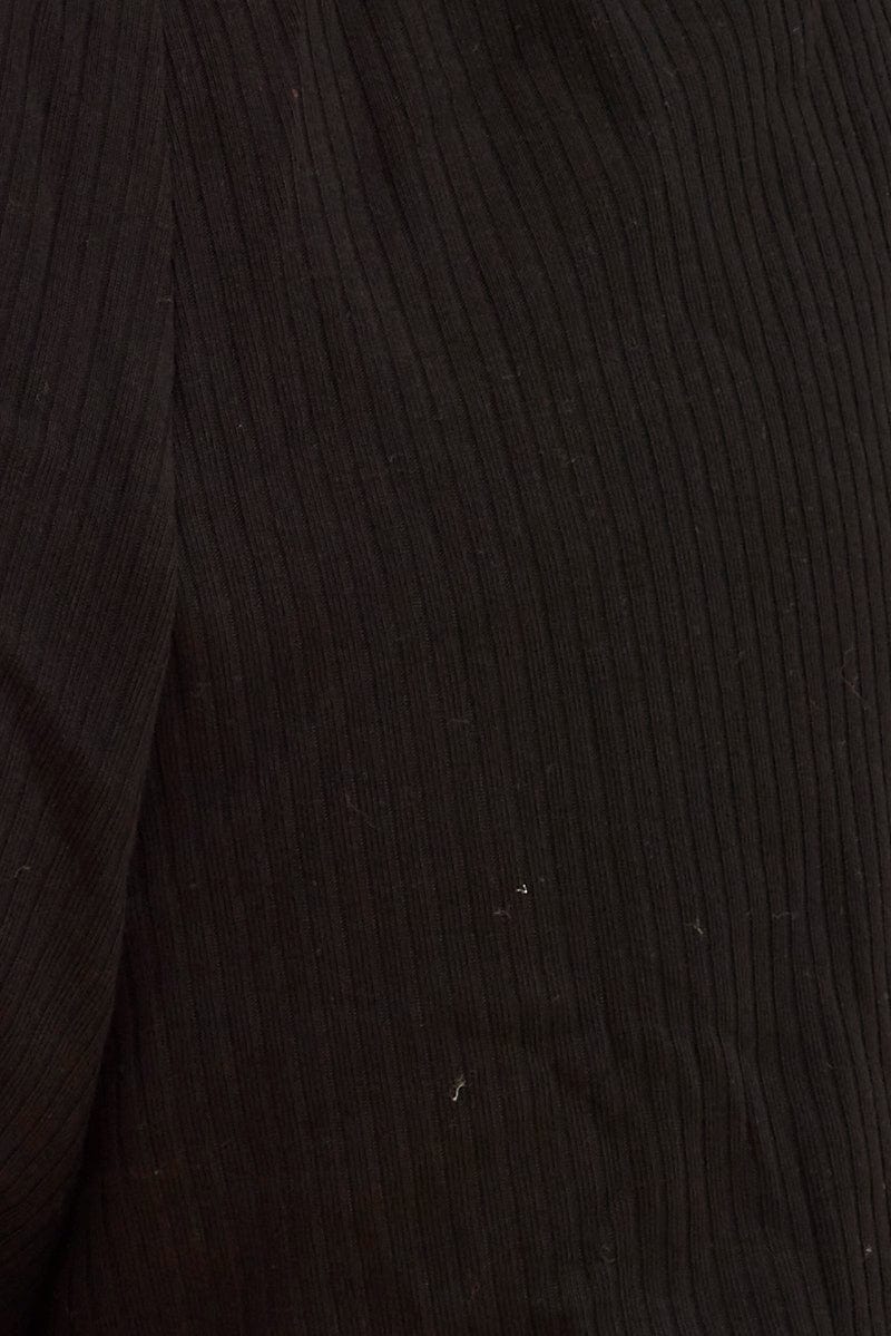 Black Prea Rib Drawstring Short