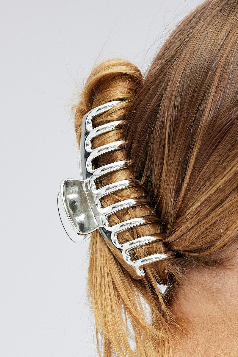 Silver Classic Hair Claw Clip