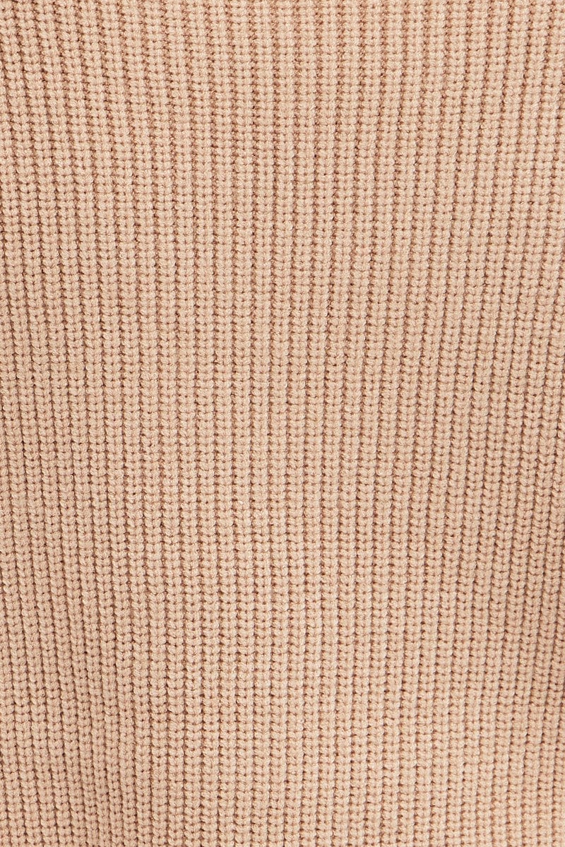 Camel Knit Jumper Colour Block