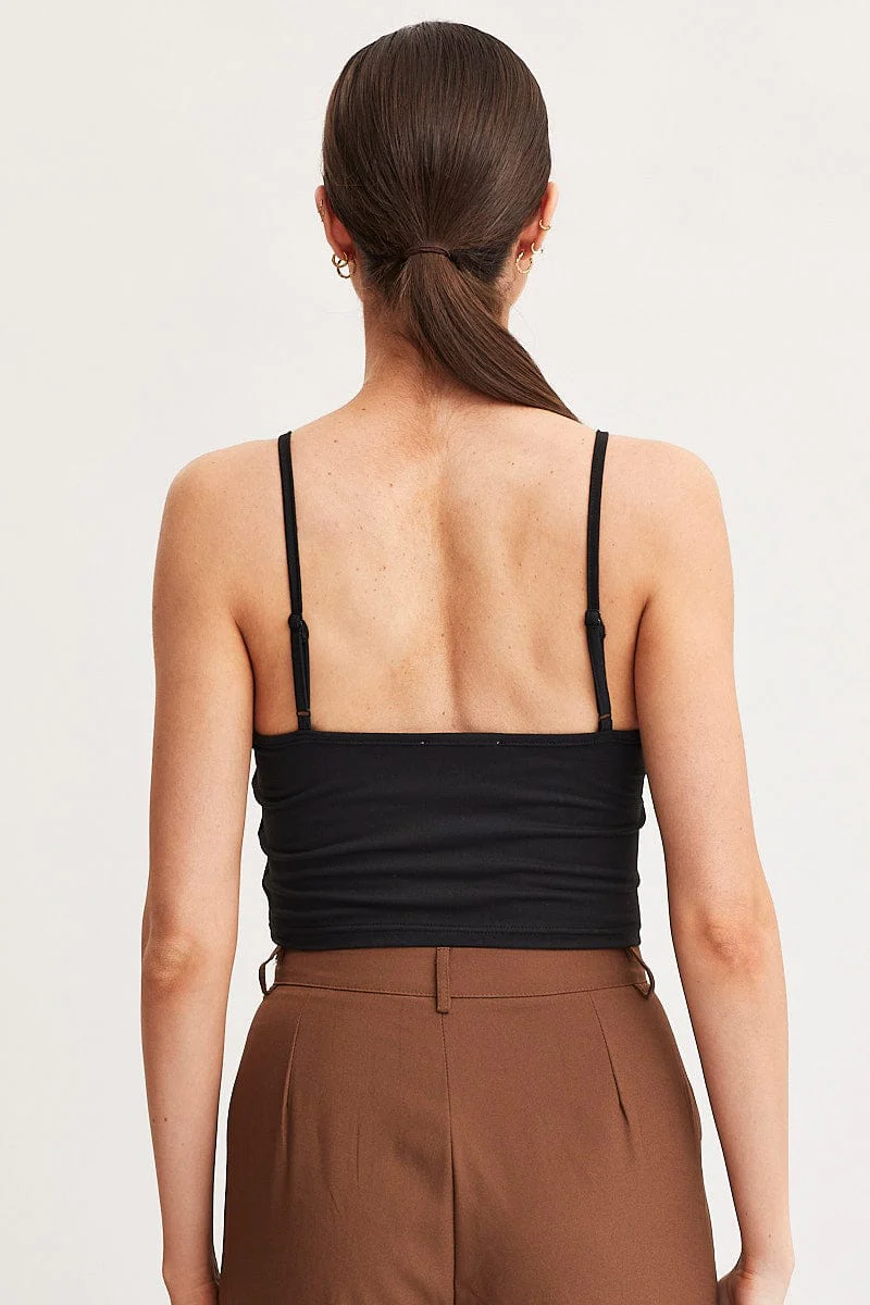 Black Singlet Top Sleeveless