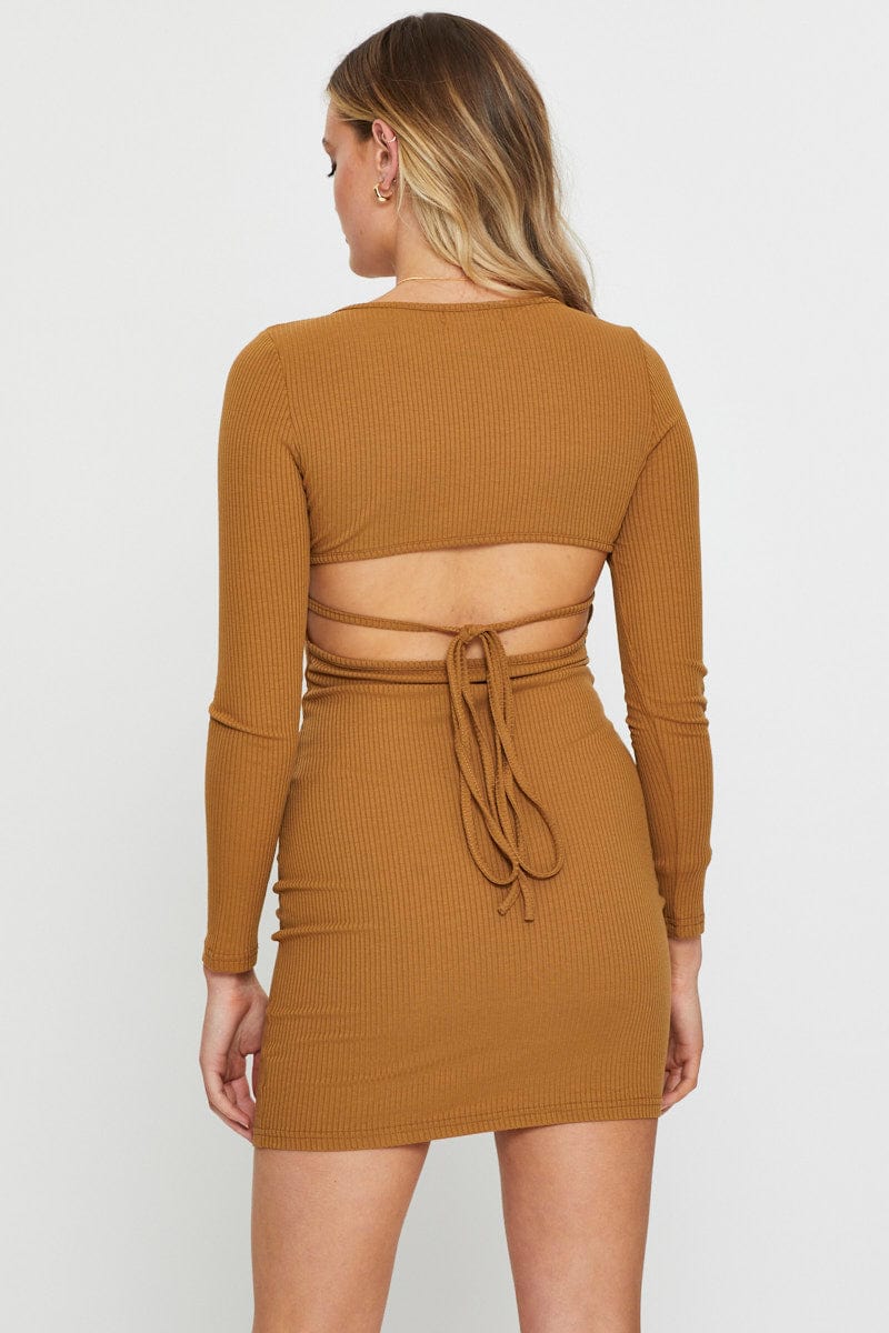 Brown Bodycon Dress Mini