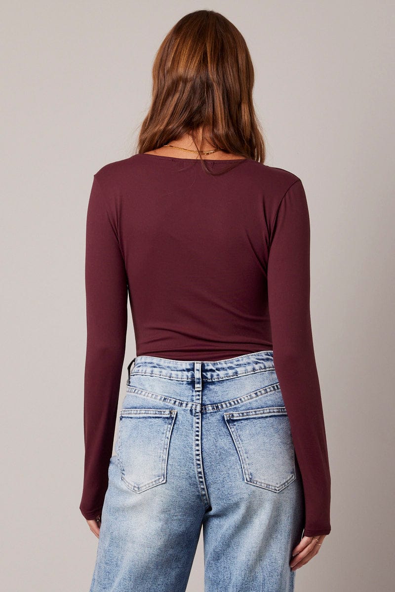 Red Supersoft Bodysuit Long Sleeve