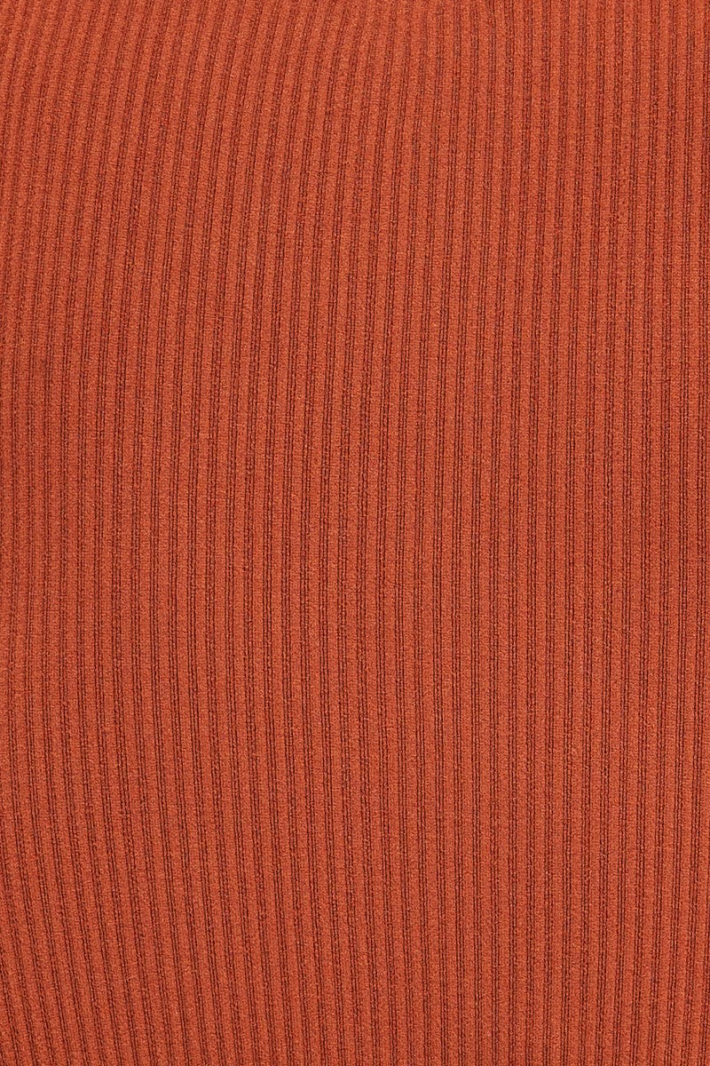 Brown Tank Top Sleeveless Crew Neck