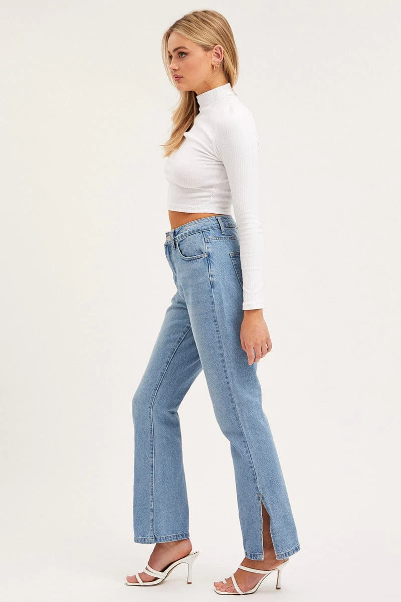 Blue High Rise Mom Jeans