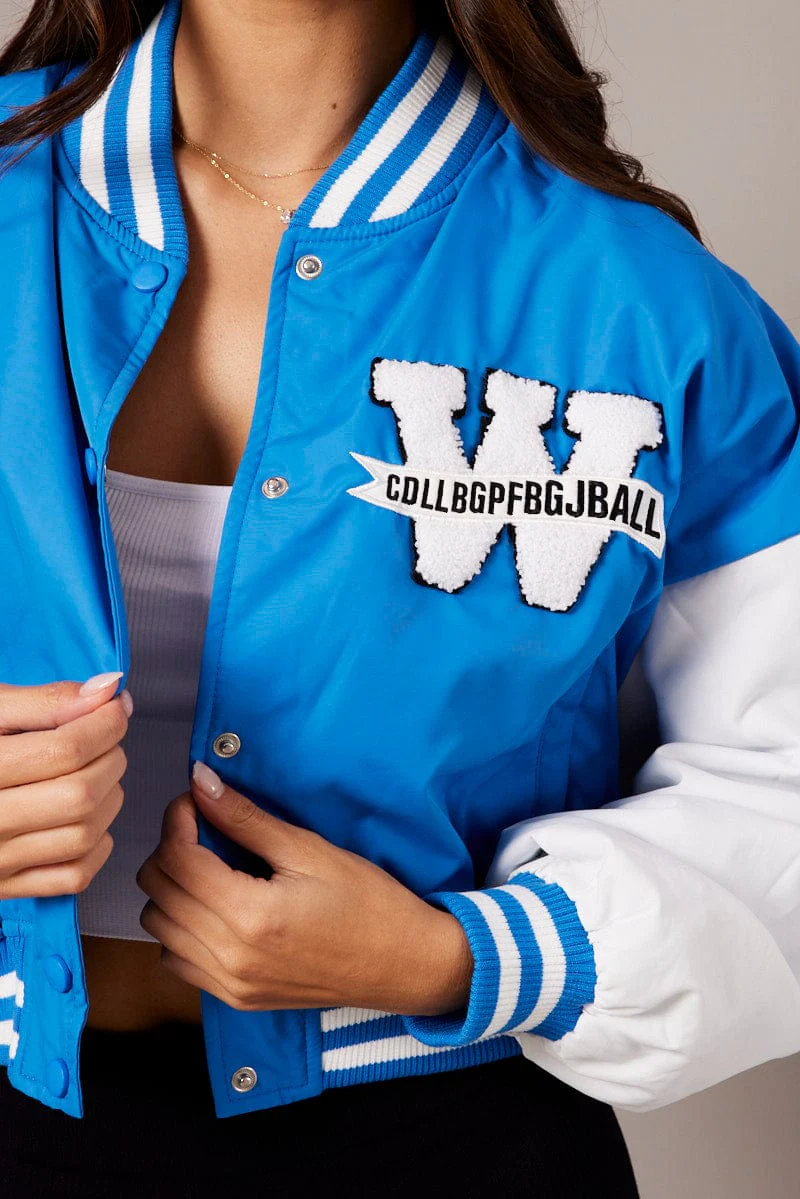 Blue NYC Varsity Bomber Jacket