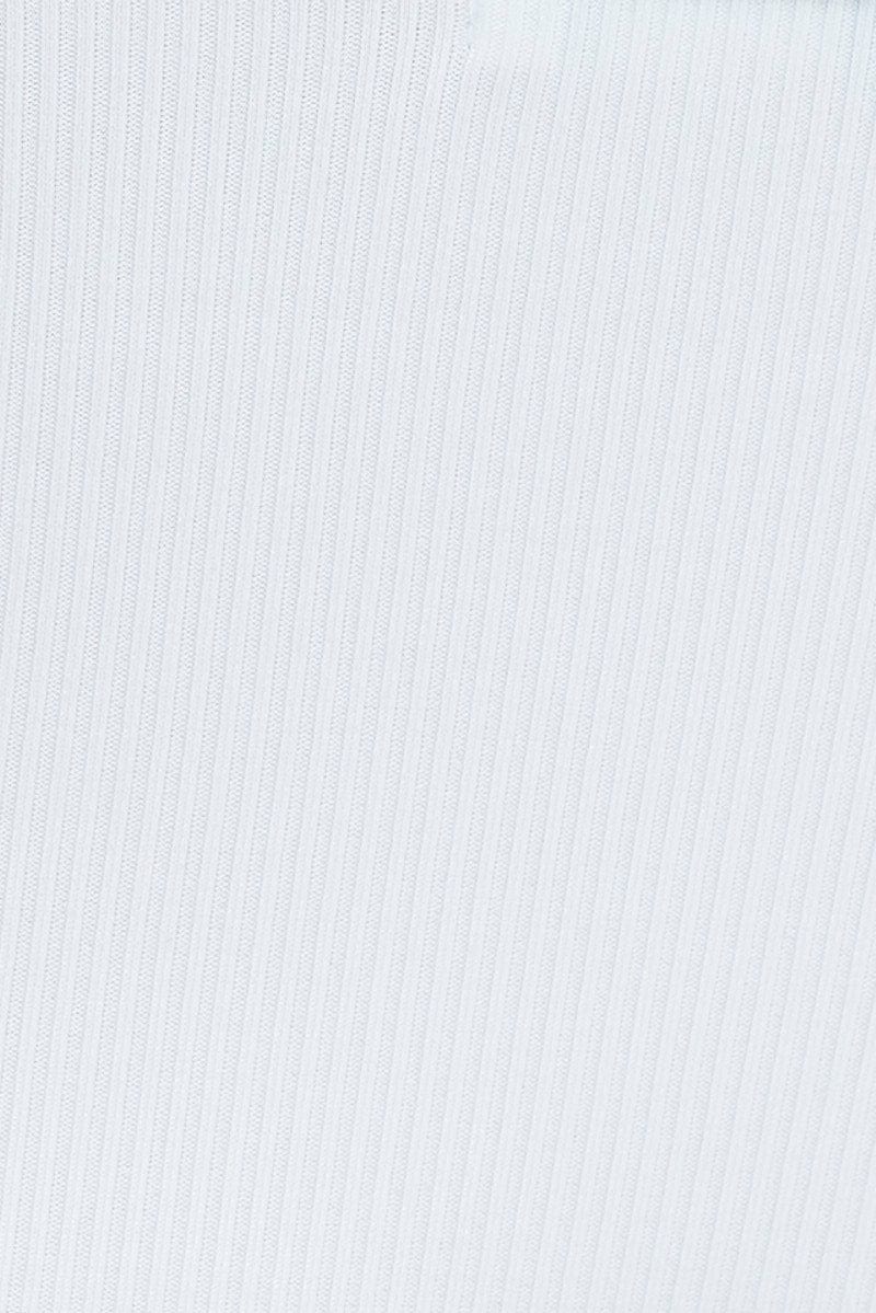 White Bodysuit Long Sleeve Crew Neck Rib