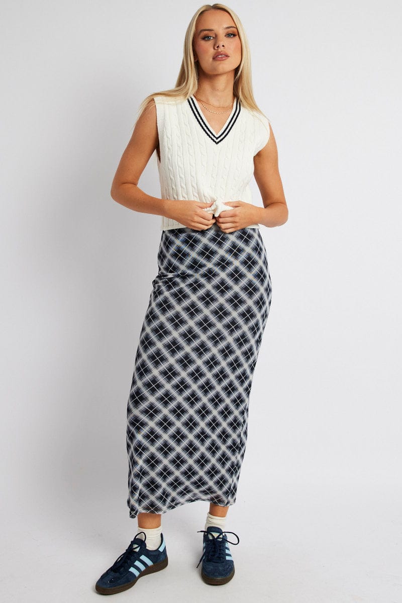 White Knit Vest V Neck