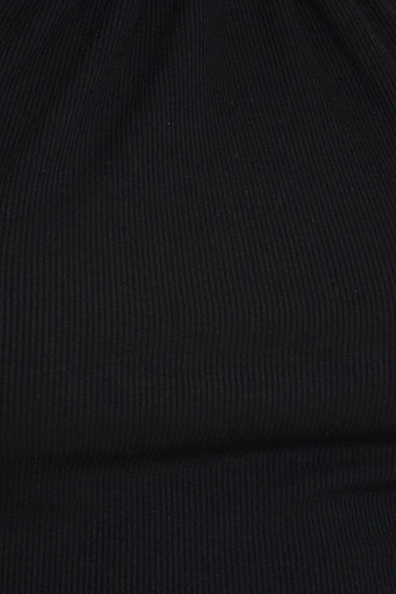 Black Halter Top Ribbed