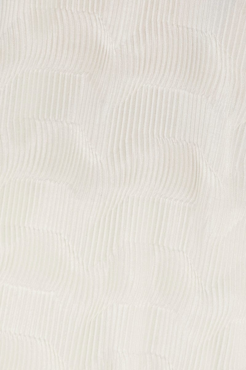 White Plisse Shirts Long Sleeve