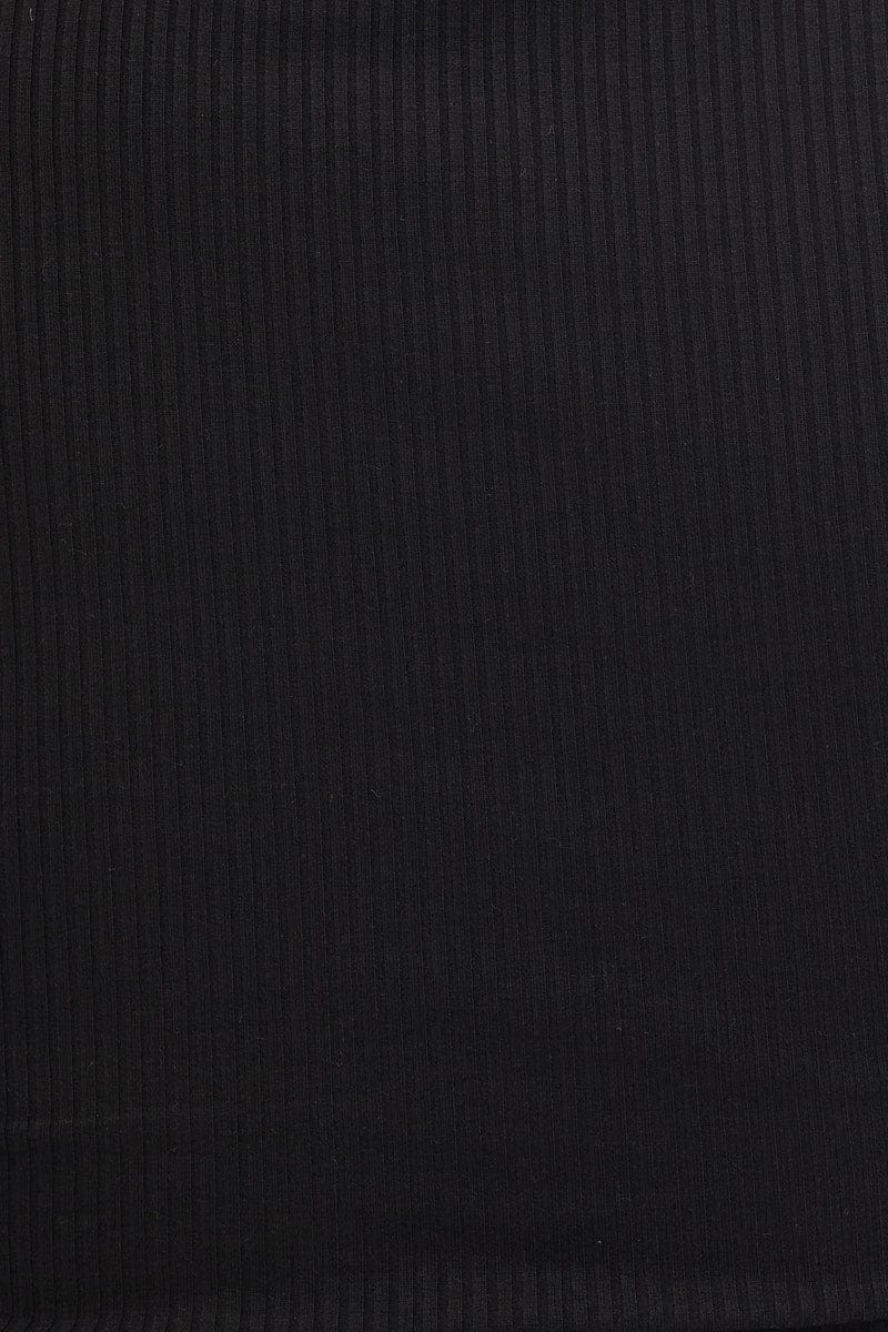 Black Top Drawstring Wrap Neck