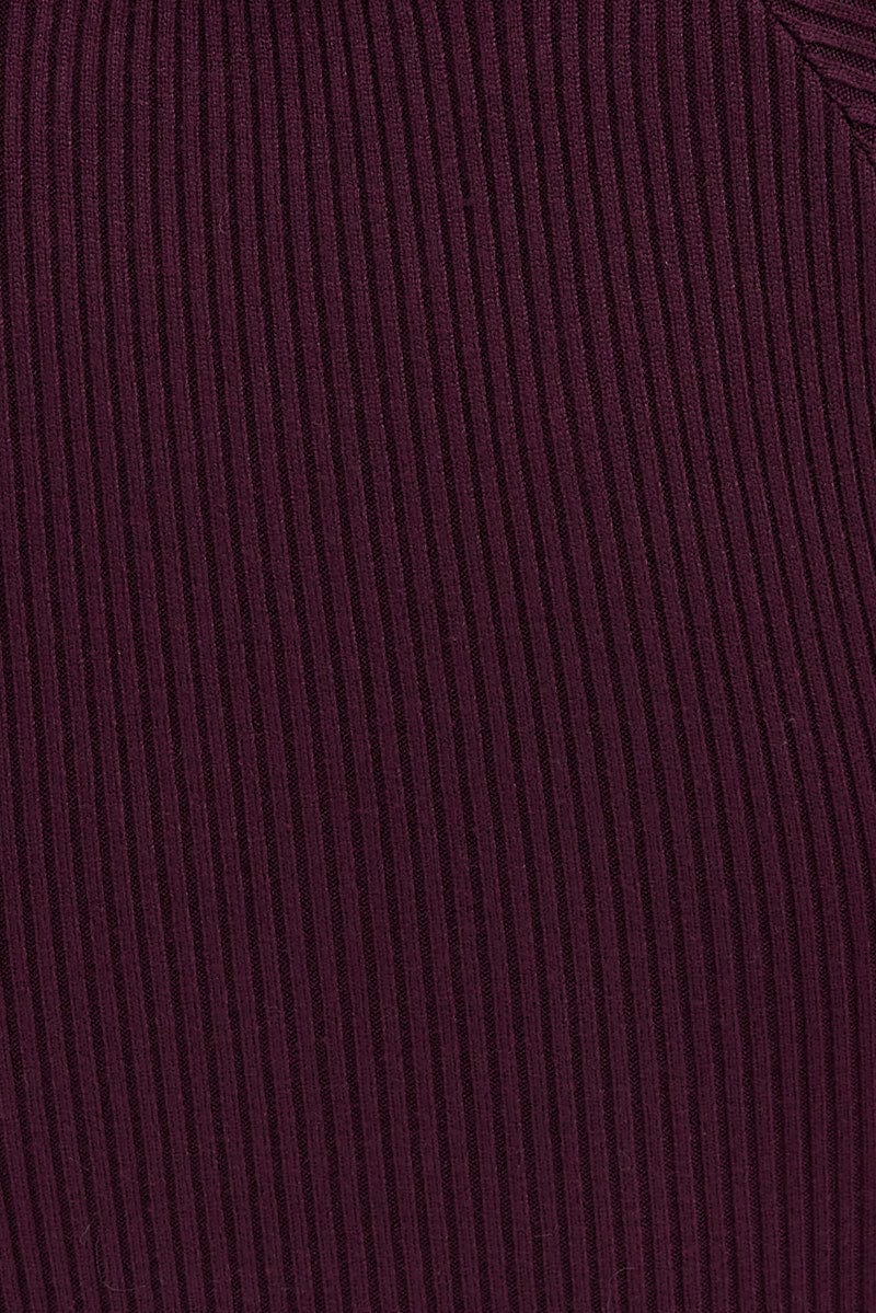 Brown Knit Dress Sweetheart Neck Long Sleeve Midi