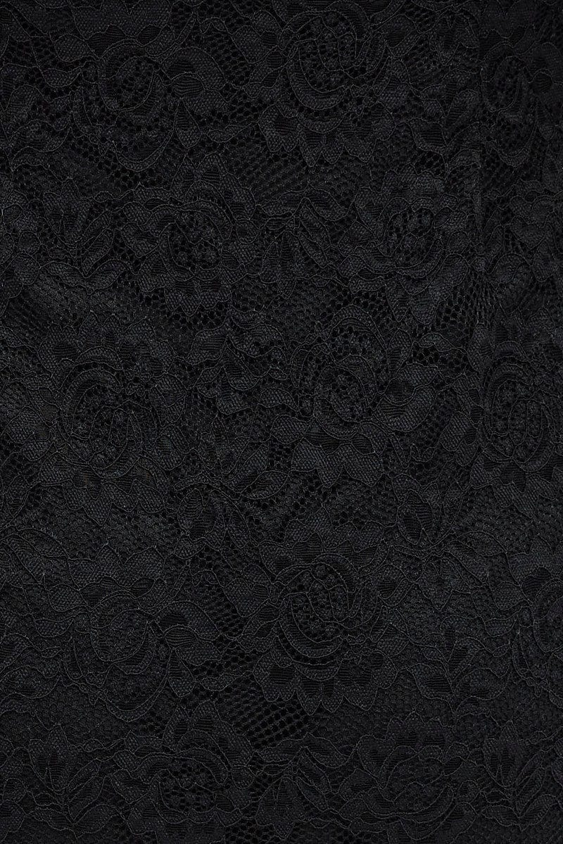 Black Maxi Dress Sleeveless Side Split Lace