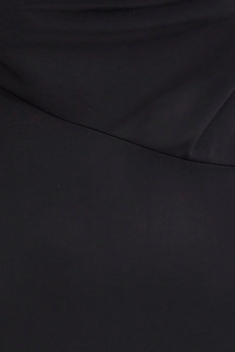 Black Cowl Neck Slip Midi Dress