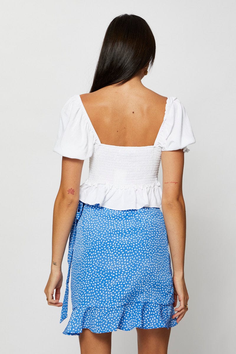 Geo Print Wrap Skirt Mini