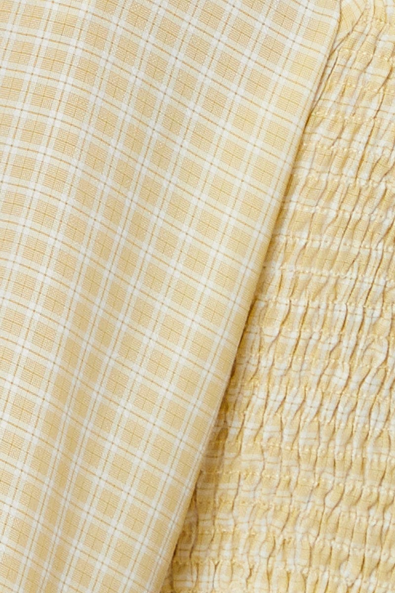 Check Crop Top Long Sleeve