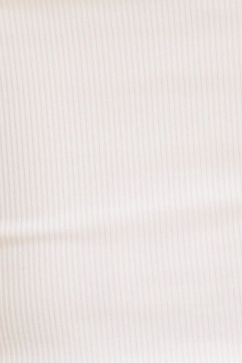 White Bandeau Singlet Rib Top