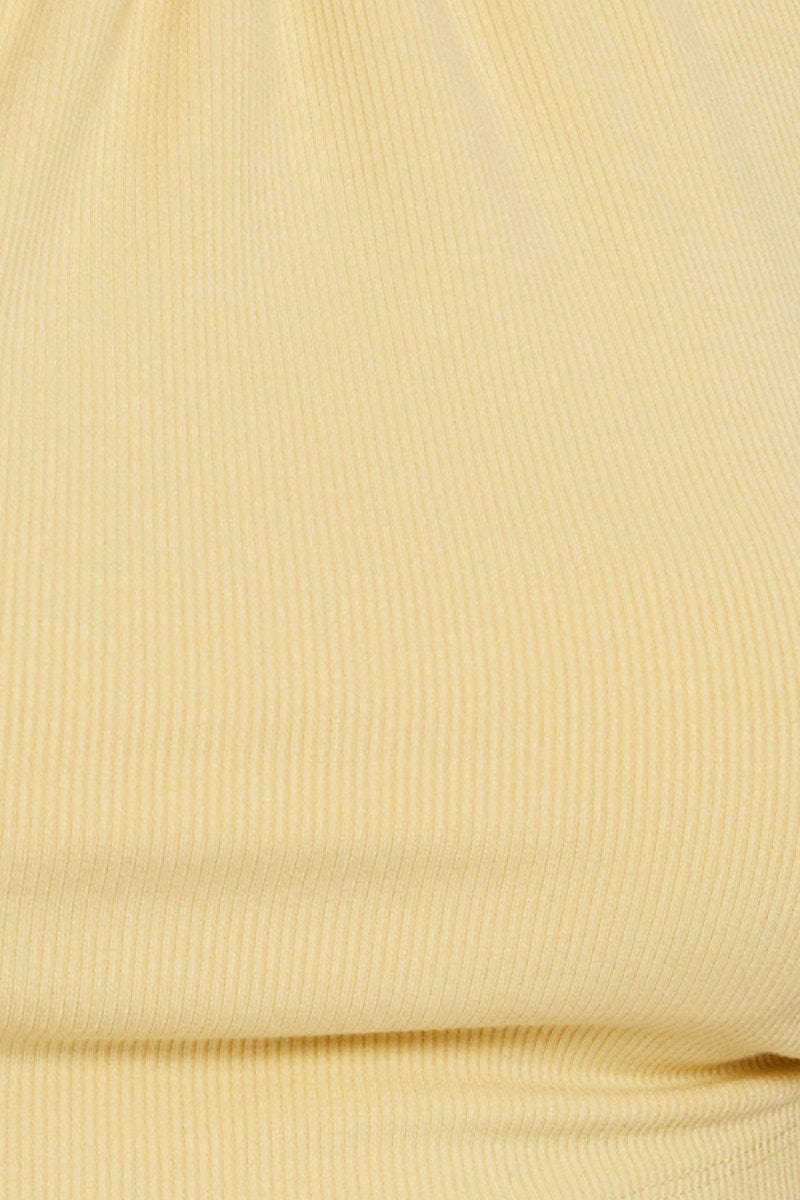 Yellow Halter Top Ribbed