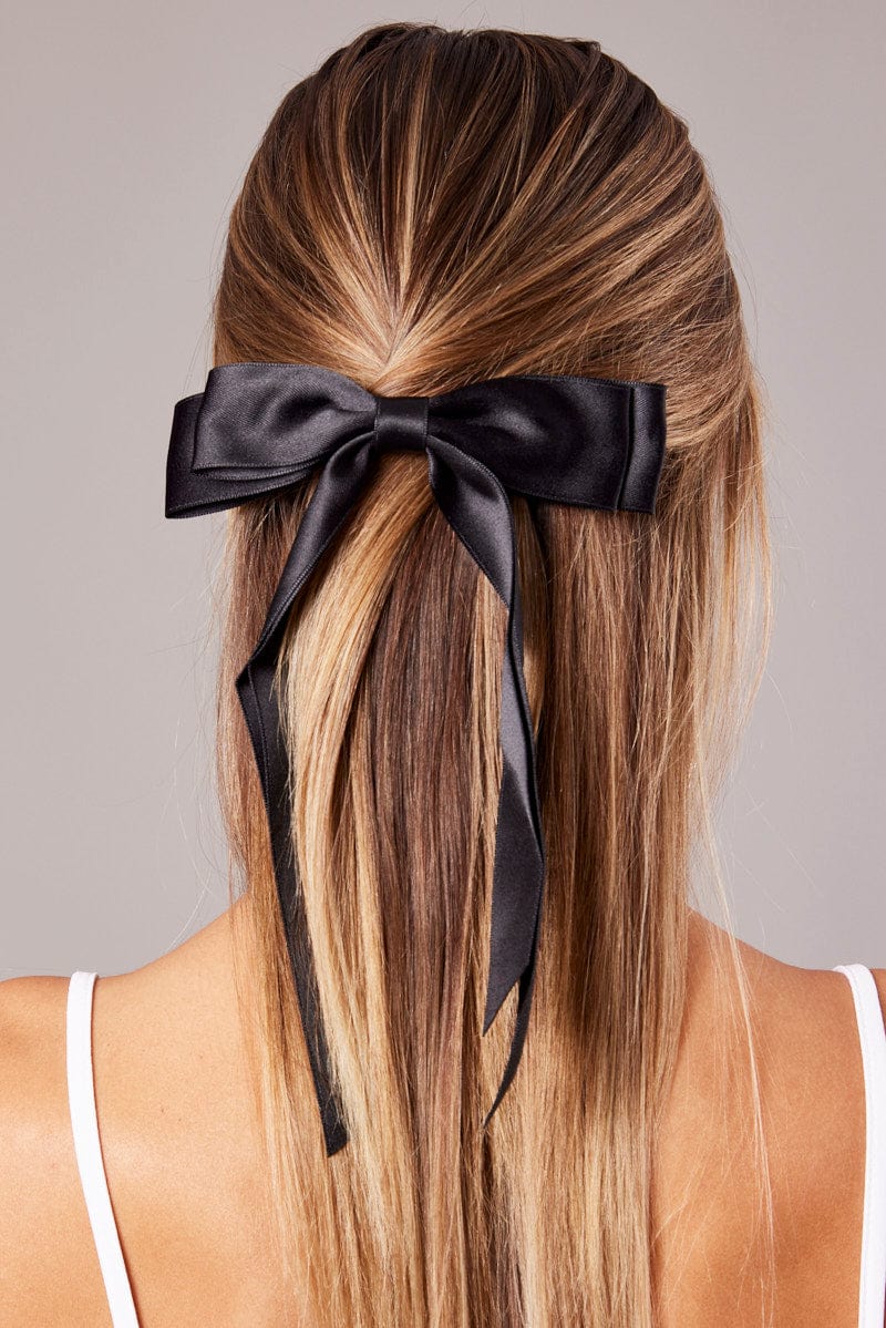 Black Bow Hair Clip