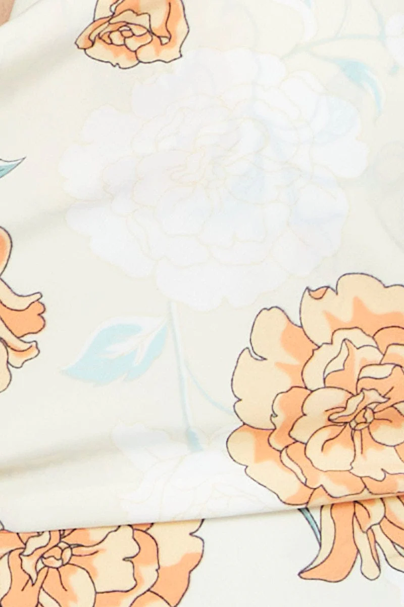 Print Crop Top Sleeveless Cowl Neck Satin