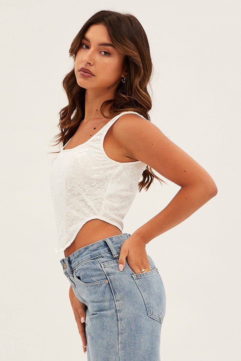 White Lace Corset Sleeveless