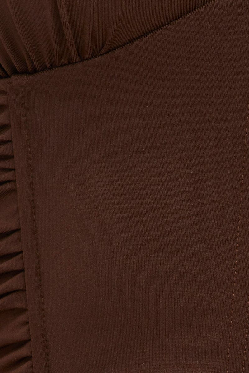 Brown Corset Style Crop Top