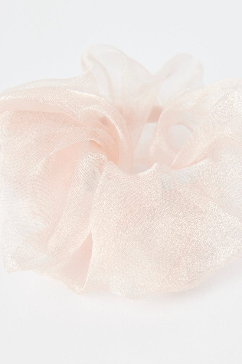 Pink Organza Scrunchie