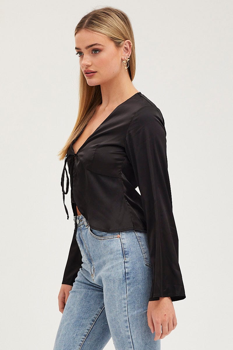 Black Satin Jacket Long Sleeve