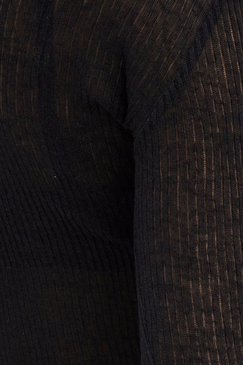 Black Top Round Neck Long Sleeve